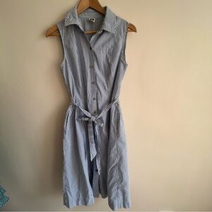 ✨ Anne Klein Blue & White Seersucker Midi Shirt Dress ✨ Size 8